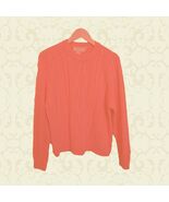 American Weekend Woman's Coral Crew Neck Sweater Large Cable Knit Kimono... - $26.60