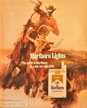 Marlboro Lights Cigarettes Horse Cowboy Cattle Farm Faming-1972 Vintage ... - $181.16 MXN