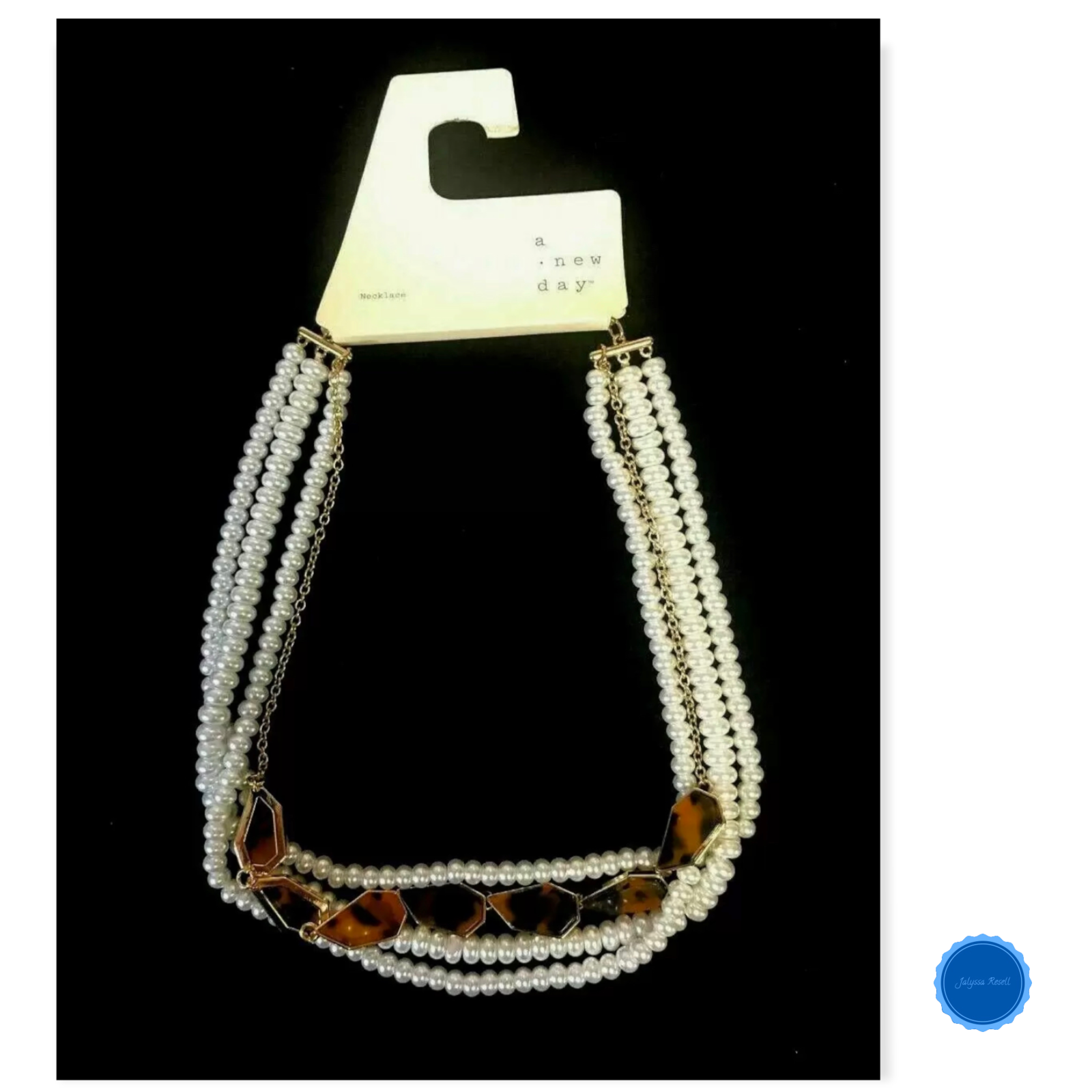 Pearl and Crystal Layered Statement Necklace Item image 3