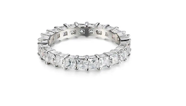 ADIRFINE 925 Sterling Silver 2.5MM Princess Cut Cubic Zirconia Eternity Ring - £39.60 GBP