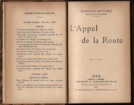 Appel de la Route Estaunie? Roman Novel Literature French 1927 - £73.47 GBP