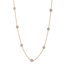 18K Yellow Gold Blue Sapphire Necklace - £579.13 GBP
