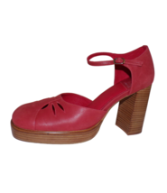 Jeffrey Campbell Star-Man C Platform Pump in Red Leather Stack Size 10 N... - £39.42 GBP