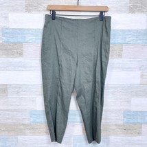 J Jill Linen Stretch Crop Pull On Pants Green Mid Rise Womens SP Small P... - $39.59