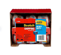 Scotch Shipping Packaging Tape Clear 6 Rolls w/ Dispensers 3M Heavy Duty Packing - £15.87 GBP
