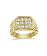 Mens Signet Octagon Pinky Ring Band Real Solid 10k Yellow Gold - $863.28