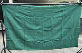 Vintage barkcloth solid kelly green 40s-50s fabric 2 large panels mid-century - £45.89 GBP