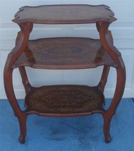 French Inlaid Marquetry Three Tiere Tagere / Table - £787.40 GBP