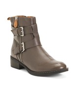 Gentle Souls MUSHROOM  LEATHER Women&#39;s Brena Buckled Zip Booties, US 7.5 - $133.46 CAD