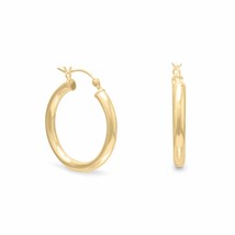 Huge 14K Yellow Gold Over 25mm Hinged Hoop Earrings Women Girls Jewelry Gift - £75.52 GBP