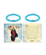Lot of 2 Turquoise Miraculous Medal and Crown Bracelets with Marian Pray... - £9.46 GBP