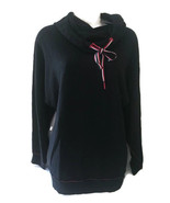 new women&#39;s TOMMY HILFIGER COW NECK HOODY SWEATER sz M black knit shirt ... - €34,05 EUR