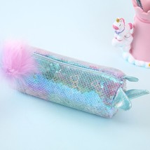 Girl   Pencil Case For School Women Glittering Makeup Bag Cute Travel Lo... - £11.47 GBP