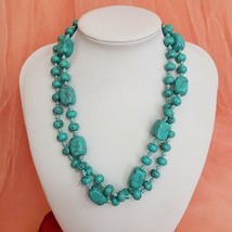 PREMIER DESIGNS FAUX TURQUOISE BEADS SOUTH WESTERN STYLE STATEMENT NECKLACE - $16.95
