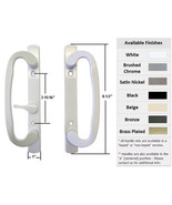 Sliding Glass Patio Door Handle Set, Mortise Type, White, 3-15/16&quot; Screw... - $45.50