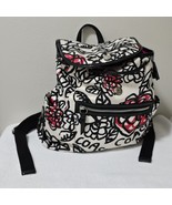 COACH Poppy Backpack Medium Size Daisy Floral Graffiti Satin Black Cream... - $93.42 CAD