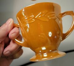 Fire King Sugar & Creamer Set Peach Luster Laurel Leaf VTG image 6