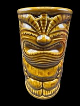 Vintage KC Hawaii 6&quot; Tiki Mug Ceramic Stoneware Brown Islander - $372.79 MXN