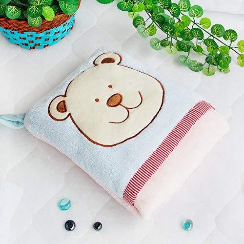 [Blue Bear] Fleece Throw Blanket Pillow Cushion / Travel Pillow Blanket (28.3 by