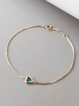 14ct Solid Gold Petite Jelly Heart Bracelet - 14K, Au585, red, green, matching - £150.09 GBP