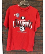 NWT Georgia Bulldog Shirt Large 2024 SEC Football Champions UGA Red Shor... - $19.00