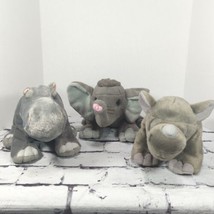Wild Republic Jungle Animals Lot of 3 Realistic Hippo Elephant Rhino Plush  - £15.56 GBP