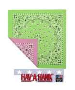 USA MADE Hav-A-Hank Reversible 2 Sided PAISLEY PINK/GREEN Head Neck Wrap... - $257.39 MXN