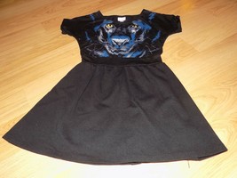 Girl's Size Small Disney Designed Black Panther Cat Casual Dress Rhinestones EUC - $18.00