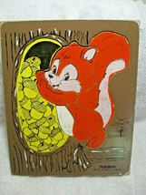 Vintage Collectible Playskool #275-37 Squirrel 6pc Wood Puzzle-Teacher-School-RV - £20.04 GBP