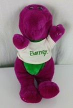Barney Purple Dinosaur 14&quot; Stuffed Plush Animal Lyons Vintage 1992 Golden Bear - £23.26 GBP