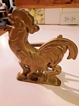 Vintage Cast Metal Iron Rooster Napkin Mail Holder 5 3/4&quot; Tall, Heavy - £15.50 GBP