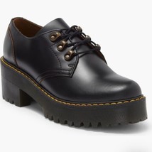 Dr. Martens Black Leona Lug Sole Platform Derby Oxford Shoes Women&#39;s Size 8 NEW - £80.38 GBP