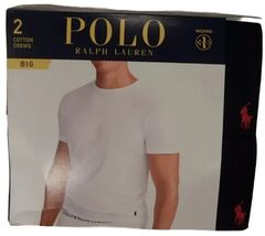 2 GENUINE POLO RALPH LAUREN MENS 2XL BIG BLACK COTTON CREW T-SHIRTS UNDE... - $38.00