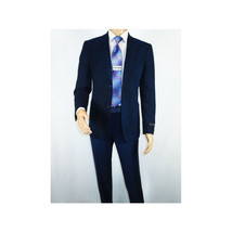 Men ZACCHI Velour Velveteen Hounds tooth Blazer Sport Coat DUANE 74521 Navy Blue image 3