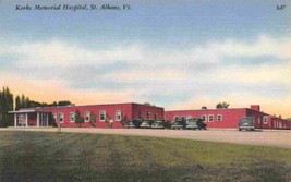 Kerbs Memorial Hospital St Albans Vermont linen postcard - £4.64 GBP