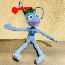 Vintage 1998 Disney Pixar A Bugs Life Flik Plush Toy 16” With Elf Hat Holiday - $16.82