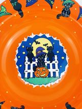 Vintage Halloween Candy Dish Bowl Black Cats Pumpkins - $10.00