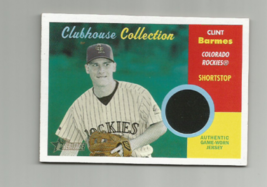 Clint Barmes (Colorado) 2006 Topps Heritage Clubhouse Collection Relic #CC-CB - £3.91 GBP
