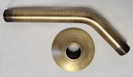 Signature Hardware 489728 8&quot; Wall Mounted Shower Arm, Flared Flange -Aged Brass* - £46.33 GBP