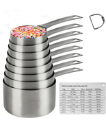 Measuring Cups Set, 18/8 Stainless Steel Set Dry &amp; Liquid, Metal Measure... - $65.04 CAD