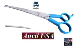 TP/ANVIL Pro Pet Grooming Curved 7.5&quot; Safety/Blunt/Ball Tip/Nose Shears Scissors - £39.31 GBP