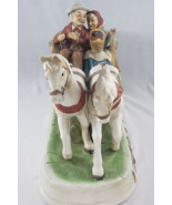 Vintage Taiwan Horse Carriage Wagon Old Man Woman Figurine Sculpture - £60.77 GBP