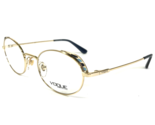 Vogue Eyeglasses Frames VO 4132 848 Blue Striped Gold Round Cat Eye 48-2... - $46.53