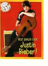 Justin Bieber teen magazine pinup clipping 2010 Pop Idol guitar black pants - £2.43 GBP