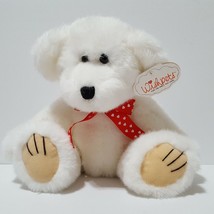 Vintage Wishpets Teddy Bear Plush Theodore Jr White Red Heart Ribbon Lov... - £14.55 GBP