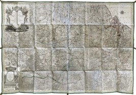 Lotter Cours Entier du Rhin Moselle Rhine Fluss Wall Map 1770 - £1,250.88 GBP