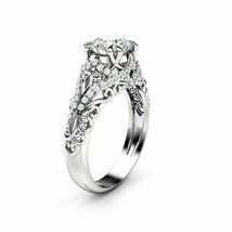 1.20Ct Round Cut Cubic Zirconia Vintage Engagement Ring Set 925 Sterling Silver - £71.01 GBP