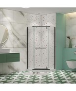 Matte Black Pivot Shower Door: 35x72&quot; Tempered Glass - $645.54 CAD