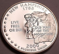 Incredible Cameo Proof 2000-S New Hampshire State Quarter - £3.69 GBP
