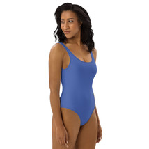 New Women&#39;s XS - 3XL One-Piece Swimsuit Cheeky Fit Low Back Blue Scoop Neck - £20.35 GBP+